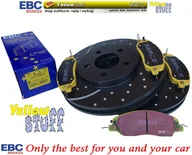 Tarcze hamulcowe - Przednie klocki YellowStuff + WIERCONE NACINANE tarcze hamulcowe 293mm EBC serii GD Ford Mustang 2005-2010 - miniaturka - grafika 1