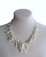 Naszyjniki - Niespotykany naszyjnik perły masa perłowa perła łupka srebro 925 OKAZ 45cm - miniaturka - grafika 1