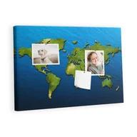 Tablice i flipcharty - Kolorowy Organizer - Tablica Korkowa z Pinezkami - Mapa świata 60x40 cm - miniaturka - grafika 1