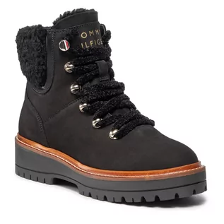 Botki damskie - Tommy Hilfiger Trapery Th Outdoor Flat Boot FW0FW05944 Black BDS - grafika 1