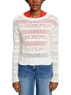 Swetry damskie - ESPRIT Damski sweter 023EE1I308, 110/OFF biały, XXL, 110/Off White, XXL - miniaturka - grafika 1