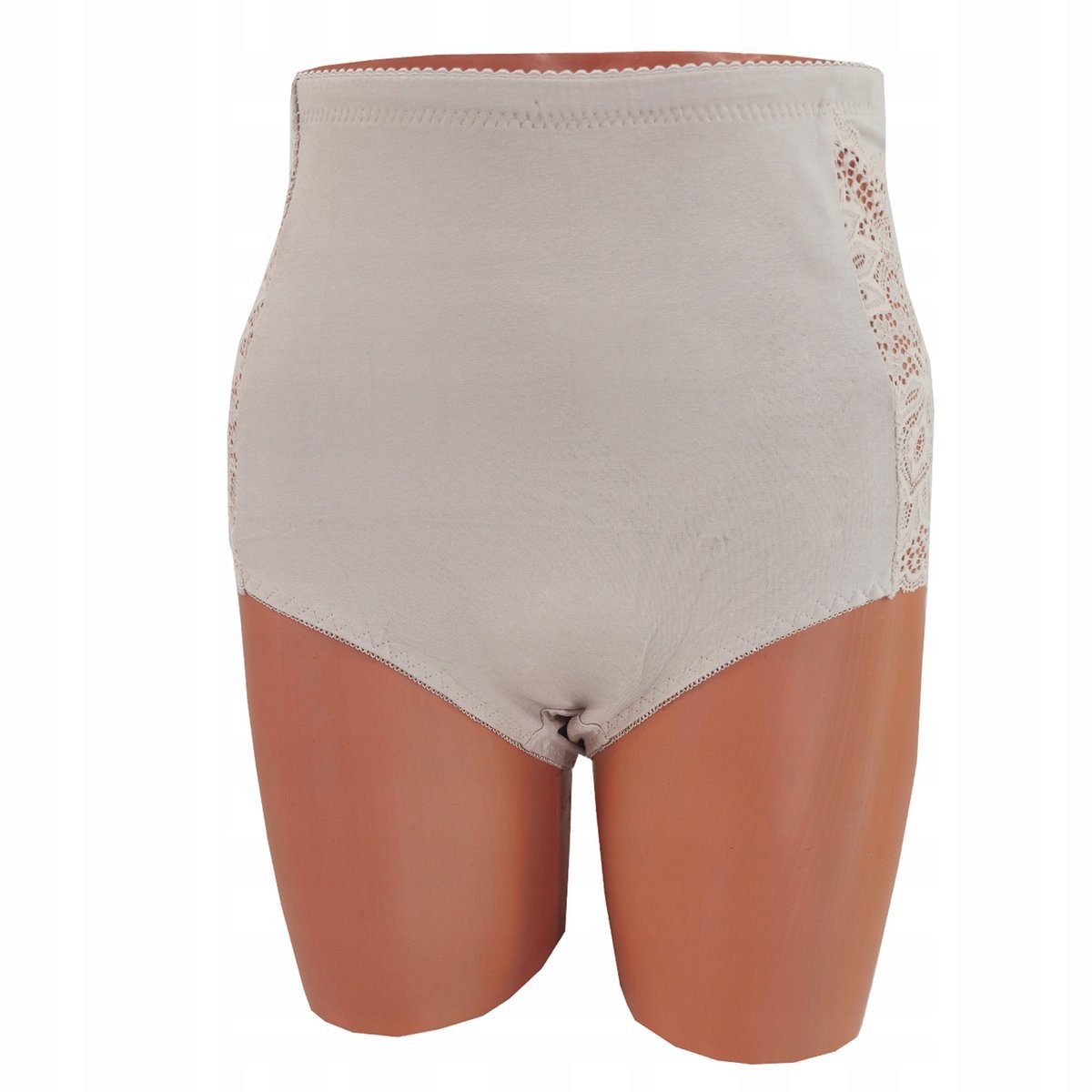 Majtki Plus Size Figi Wysokim Stanem Wyszczuplające Bawełniane Koronka 5XL