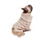Ubranka dla psów - Sweterek dla psa Warkocz Sweterek dla psa Warkocz beżowy melanż xs - miniaturka - grafika 1