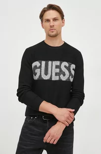 Guess sweter z domieszką wełny męski kolor czarny - Swetry męskie - miniaturka - grafika 1