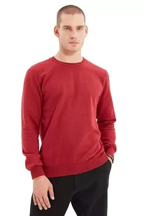 TRENDYOL Męska bluza z mieszanki bawełny - bordowa - regularna M bordowa, Burgund, M - Bluzy męskie - miniaturka - grafika 1