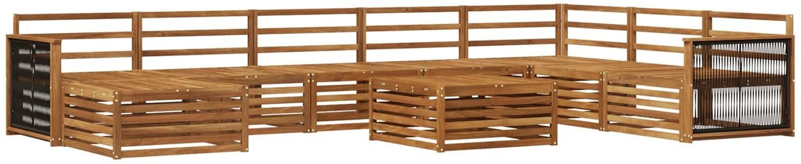 vidaXL Zestaw sof na zewnątrz 9 pcs naturalny Lite Drewno Akacji