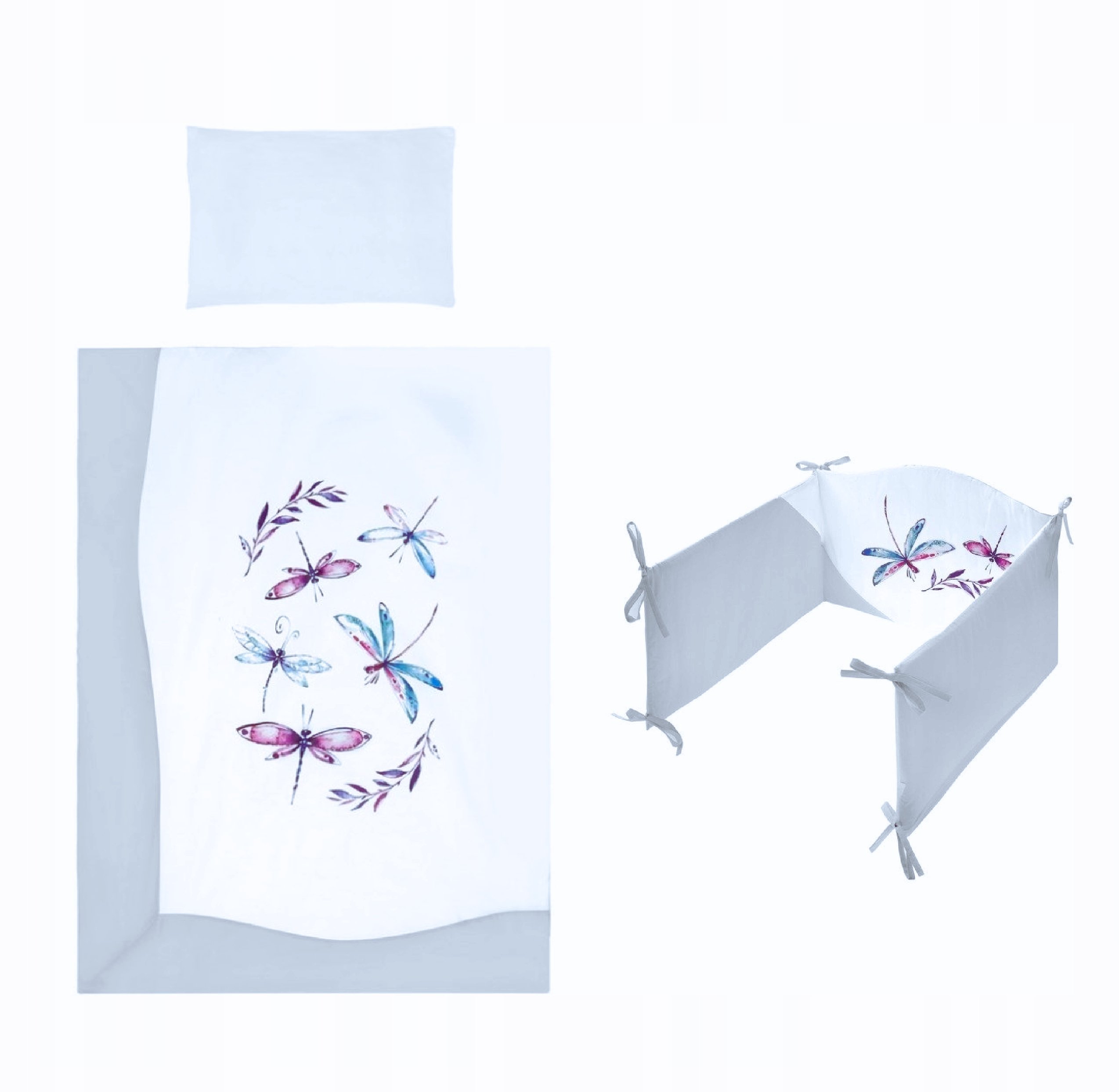 Pościel Niemowlęca 3 Elementowa Poszwa Poszewka Ochraniacz Nadruk 135X100