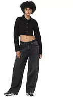 Kurtki damskie - ONLY ONLWonder Cropped damska kurtka dżinsowa, czarny, XL - miniaturka - grafika 1