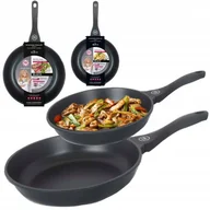 Zestawy garnków i patelni - ZESTAW 2 PATELNIE 24/28 CM ALUMINIOWE DO SMAŻENIA NA INDUKCJĘ GAZ KOMPLET - miniaturka - grafika 1