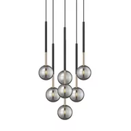 Lampy sufitowe - Wisząca lampa kule Arcturus P0574-07F-SDFZ Zumaline czarny złoty dymiony - miniaturka - grafika 1