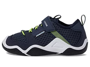 Sneakersy Geox - J Wader B. A J3530A 01450 C0749 D Navy/Lime - Buty dla chłopców - miniaturka - grafika 1