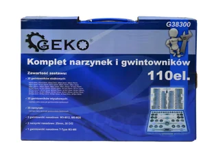 GEKO Zestaw gwintowników i narzynek 110 szt. G38300 G38300 - Pozostałe narzędzia ogrodowe - miniaturka - grafika 2
