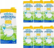 Śmietanki i dodatki do kawy - Mleko zambrowskie Mleko zambrowskie UHT 1,5 % 1 l x 6 sztuk - miniaturka - grafika 1
