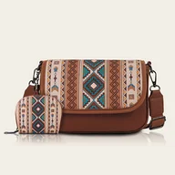 Inne - TEMU Zestaw dwóch toreb crossbody w stylu o dużej pojemności, z etniczną torbą na ramię w stylu vintage i etui na karty, idealny na wakacje i - miniaturka - grafika 1