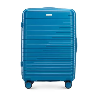 Walizka średnia z polipropylenu z błyszczącymi paskami - Walizki - miniaturka - grafika 1