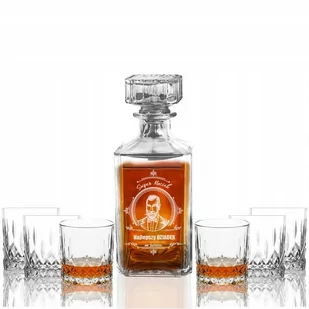 KARAFKA 6 SZKLANEK DO WHISKY PREZENT DZIEŃ DZIADKA - Karafki - miniaturka - grafika 1