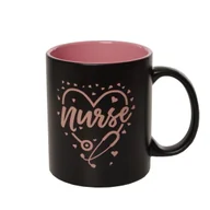 Kubki - Kubek NURSE Pielęgniarka 300 ml czarny z różowym wnętrzem KNO13 - miniaturka - grafika 1
