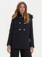 Płaszcze damskie - Morgan Płaszcz wełniany 242-GMARIE Granatowy Regular Fit - miniaturka - grafika 1