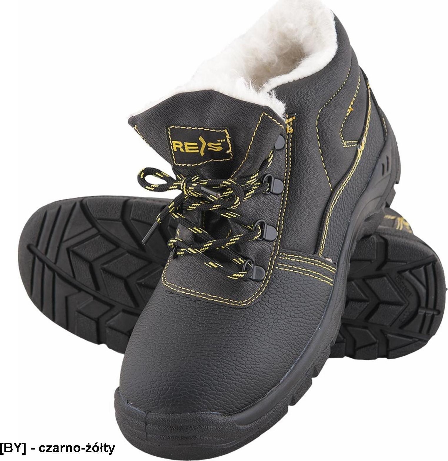 R.E.I.S. BRYES-TO-S3 - skórzane buty robocze typu trzewik ocieplane kożuszkiem 50