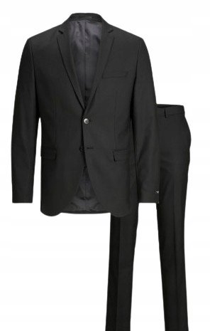 JACK&JONES CZARNE PROSTE SPODNIE ELEGANCKIE W KANT PLUS SIZE 66 16FA