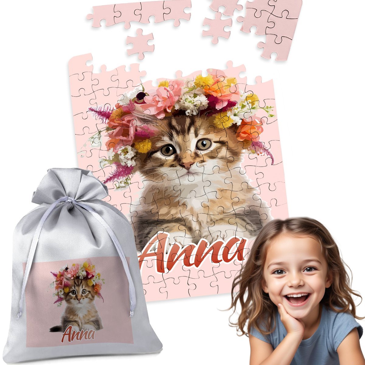 PUZZLE 96 el. SŁODKIE KOTY - IDEALNY PREZENT NA ŚWIĘTA DZIECKA SZKOŁY IMIĘ
