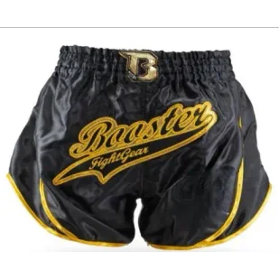 Booster Spodenki Muay Thai Retro Slugger 1 Black/Gold - Spodnie sportowe męskie - miniaturka - grafika 1