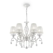 Lampy sufitowe - Lampa wisząca Grace biała 6xE14x40W styl klasyczny wym: 116 x 63 x 63 cm tkanina Maytoni - miniaturka - grafika 1