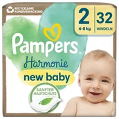 Pieluchy - Pampers Harmonie Baby Pieluszki, rozmiar 2, 32 sztuk, 4kg-8kg - miniaturka - grafika 1