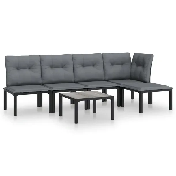 Modny zestaw wypoczynkowy do ogrodu czarny, rattan PE, wymiary: 62x62x68 cm