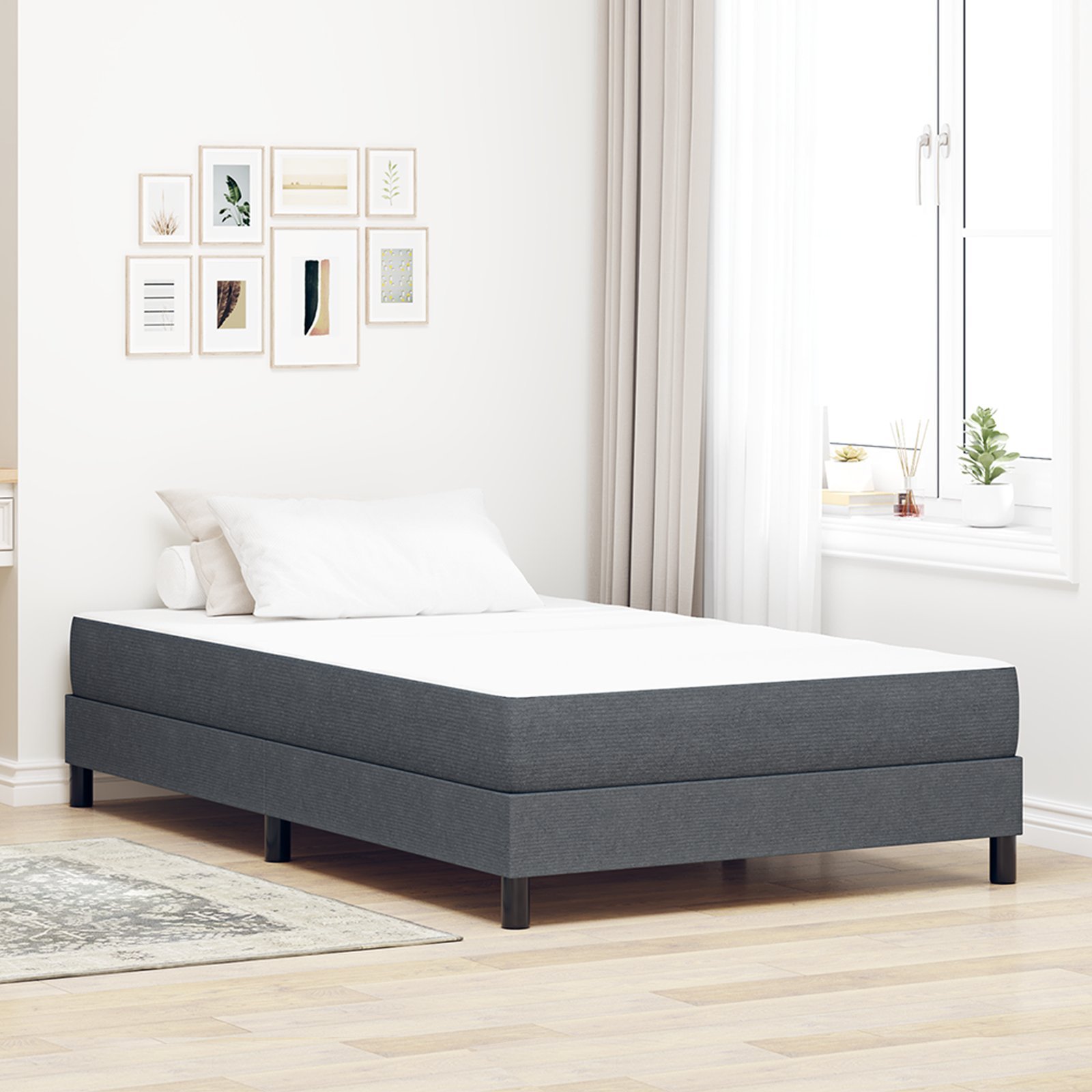 Materac Pocket Spring vidaXL Ciemnoszary Średni 120x200x20 cm Tkanina