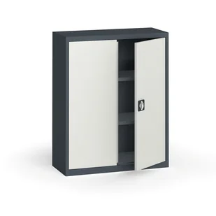 B2B Partner Szafa metalowa, 1150 x 950 x 400 mm, 2 półki, antracyt/szara 485042 - Szafy biurowe - miniaturka - grafika 1