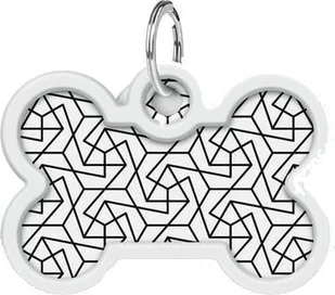 Collar WAU DOG SMART ID ADRESÓWKA KOŚĆ GEOMETRIA - Odblaski i adresówki - miniaturka - grafika 1