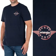 Koszulki męskie - Wrangler GRAPHIC TEE Navy GRANATOWY T-SHIRT BAWEŁNIANA KOSZULKA REGULAR S - miniaturka - grafika 1