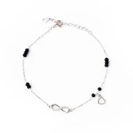 Bransoletki - Srebrna bransoletka damska otwarte serce nieskończoności - miniaturka - grafika 1