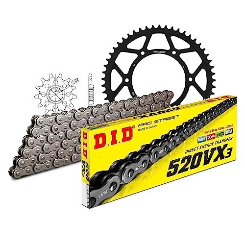 Zestaw łańcuchów DID stal 520VX3 / 118 nitowy zamek do KTM EXC-F EXC EGS SX-F MX 250-505 ccm rok prod. 1990-2013