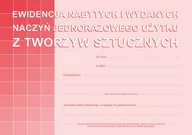 Druki akcydensowe - Ewidencja nabytych i wydanych naczyń jednorazowego użytku z tworzyw sztucznych - miniaturka - grafika 1