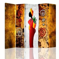 Parawany - Parawan dwustronny obrotowy FEEBY, Afrykańska Kobieta Brązowy 180x170 - miniaturka - grafika 1