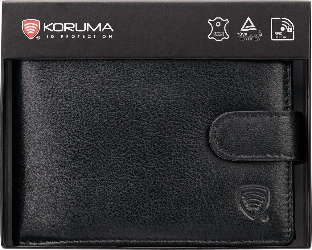 KORUMA Czarny portfel antyRFID - Koruma SM-905GBL Uniwersalny