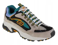 Sneakersy męskie - Skechers Buty Męskie Sneakersy Stamina Cutback beżowe skóra zamszowa 42,5EU - miniaturka - grafika 1
