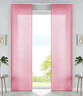 Zasłony - Zestaw 2 zasłon panelowych z mikrofibry, zasłona przesuwna, wys. x szer. 245 x 60 cm, kolor różowy, matowy wózek panelowy, drążki obciążające, 85600N2 - miniaturka - grafika 1