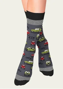 Skarpety z motywem Fiata 126p i Poloneza - Skarpetki męskie - miniaturka - grafika 1