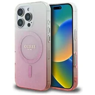 Etui i futerały do telefonów - Etui GUESS IML Glitter Gradient MagSafe do Apple iPhone 16 Pro Max Różowy | Bezpłatny transport - miniaturka - grafika 1