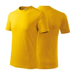 Koszulka żółta z krótkim rękawem z logo na sercu unisex z nadrukiem logo firmy 200g HEAVY110 kolor 04 koszulka krótki rękaw - Moda i Uroda OUTLET - miniaturka - grafika 1