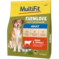 Sucha karma dla psów - MultiFit Farmlove Sucha Karma dla Dorosłych Psów Wołowina i szpinak 2,5 kg - miniaturka - grafika 1