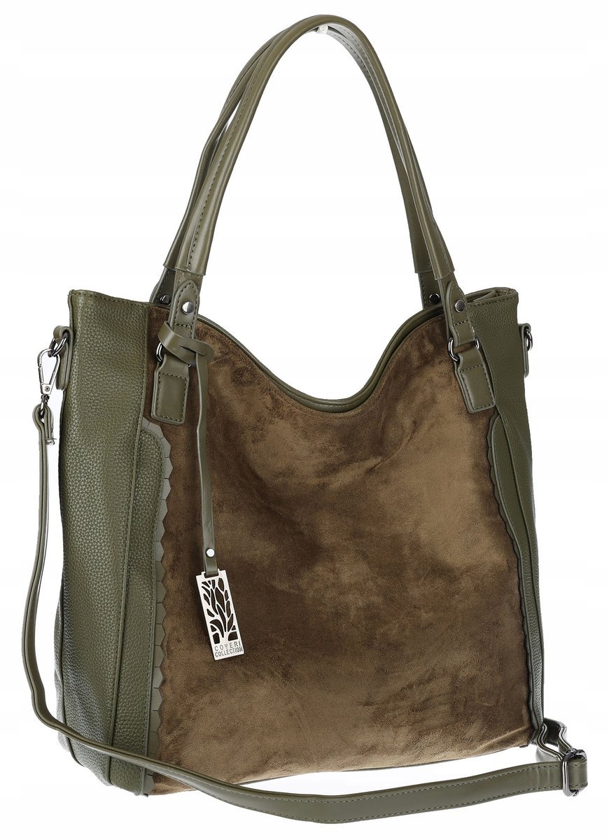 Torebka damska shopper A4 elegancka torba duża do pracy CC6631 Zielona