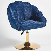 Fotele - Fotel obrotowy muszelka DC-6299 niebieski #28 welur na podstawie - miniaturka - grafika 1