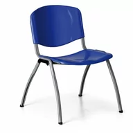 Krzesła - Plastikowe krzesło kuchenne LIVORNO PLASTIC, niebieskie - miniaturka - grafika 1