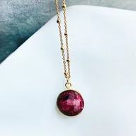 Naszyjniki - NASZYJNIK RUBIN czerwony kamień - miniaturka - grafika 1