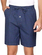 Spodenki męskie - Sykooria Męskie spodnie piżamowe, bawełniane, krótkie spodnie piżamowe, na lato, bermudy, krótkie spodnie, męskie, bawełna, niebieskie i czarne, rozmiar S, niebieski i czarny, S - miniaturka - grafika 1