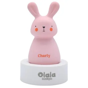 Olala Boutique, Lampka nocna LED, Olala, Króliczek Charly, różowy - Wyposażenie pokoiku dziecięcego - miniaturka - grafika 1